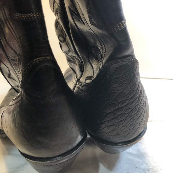 Siete Legas Cowboy Western Boots made in Mexico Leather Men’s Size 9 Black - Picture 4 of 16
